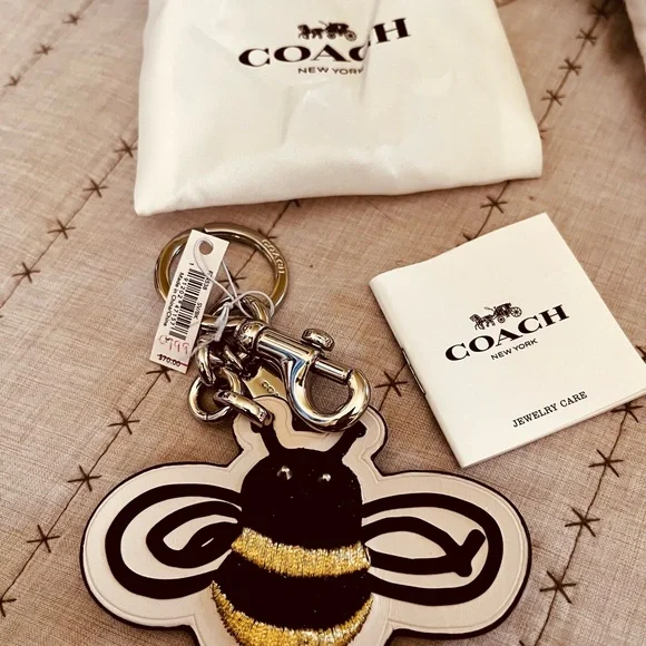 Coach Black and Gold Bee Keychain Or Bag Charm - Picture 2 of 9